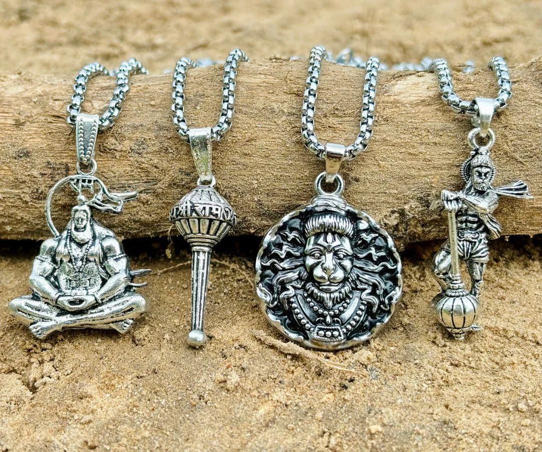 Hanuman Ji Lucky Charm Pendant Set Of 4